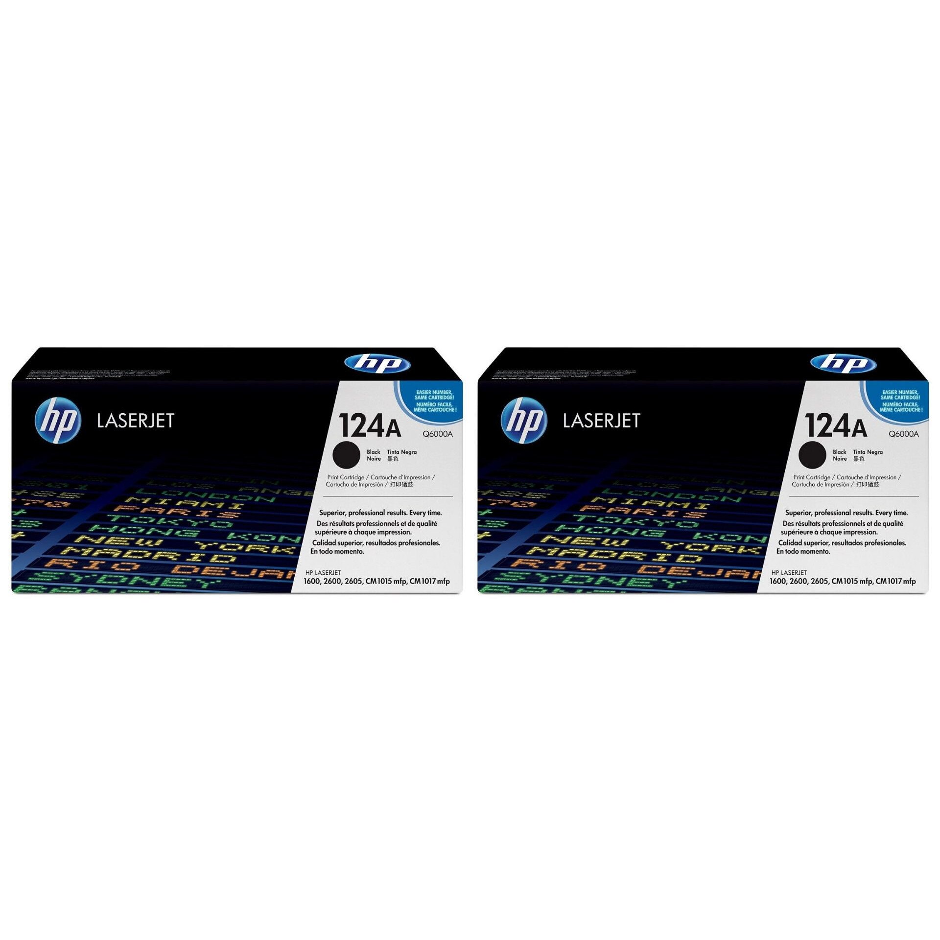 Pachet cartuse toner HP original Q6000A (124A) negru x2 5000 pagini