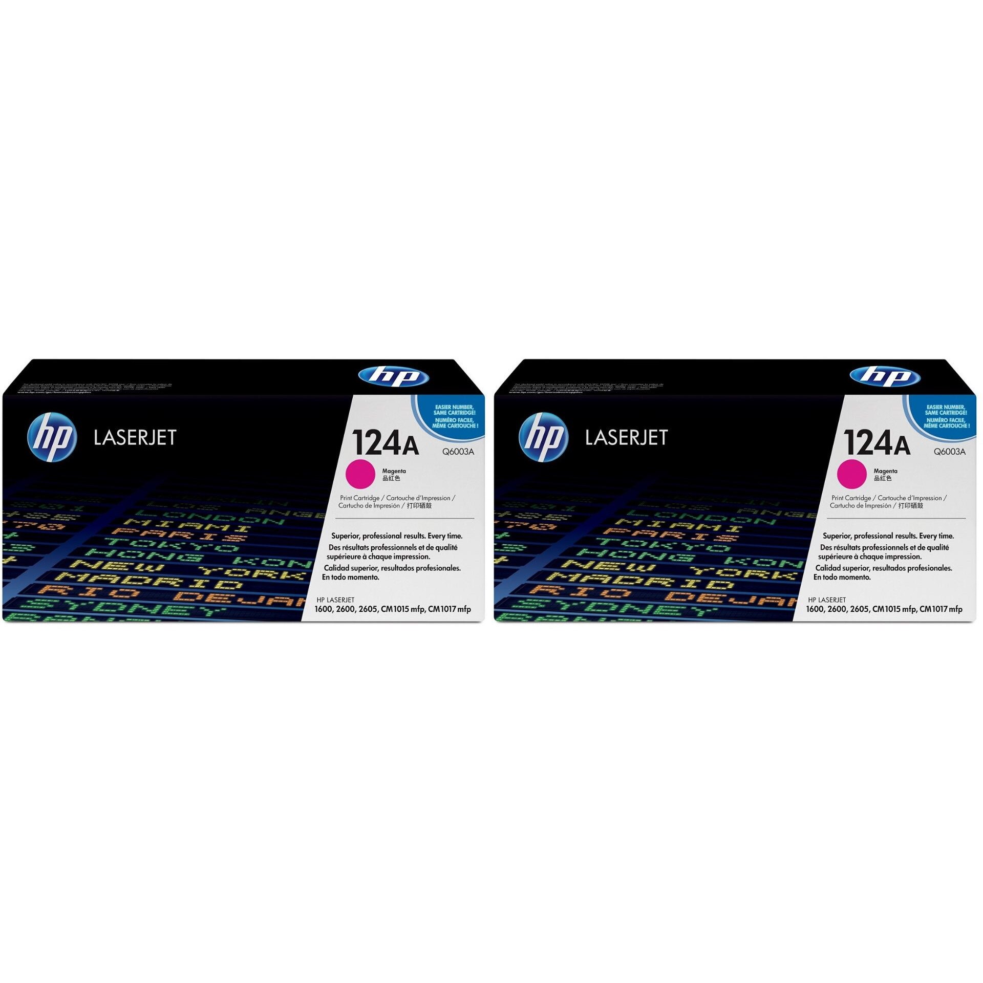 Pachet cartuse toner HP original Q6003A (124A) magenta x2 4000 pagini
