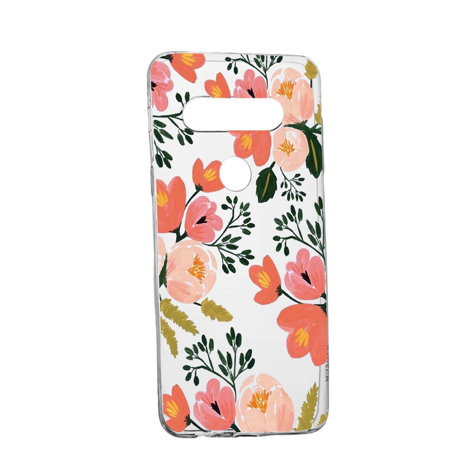 Husa de protectie, Flori, culorile de pastel, pentru LG K50 / Q60, rezistenta la uzura, anti-alunecare, din silicon Premium, 504