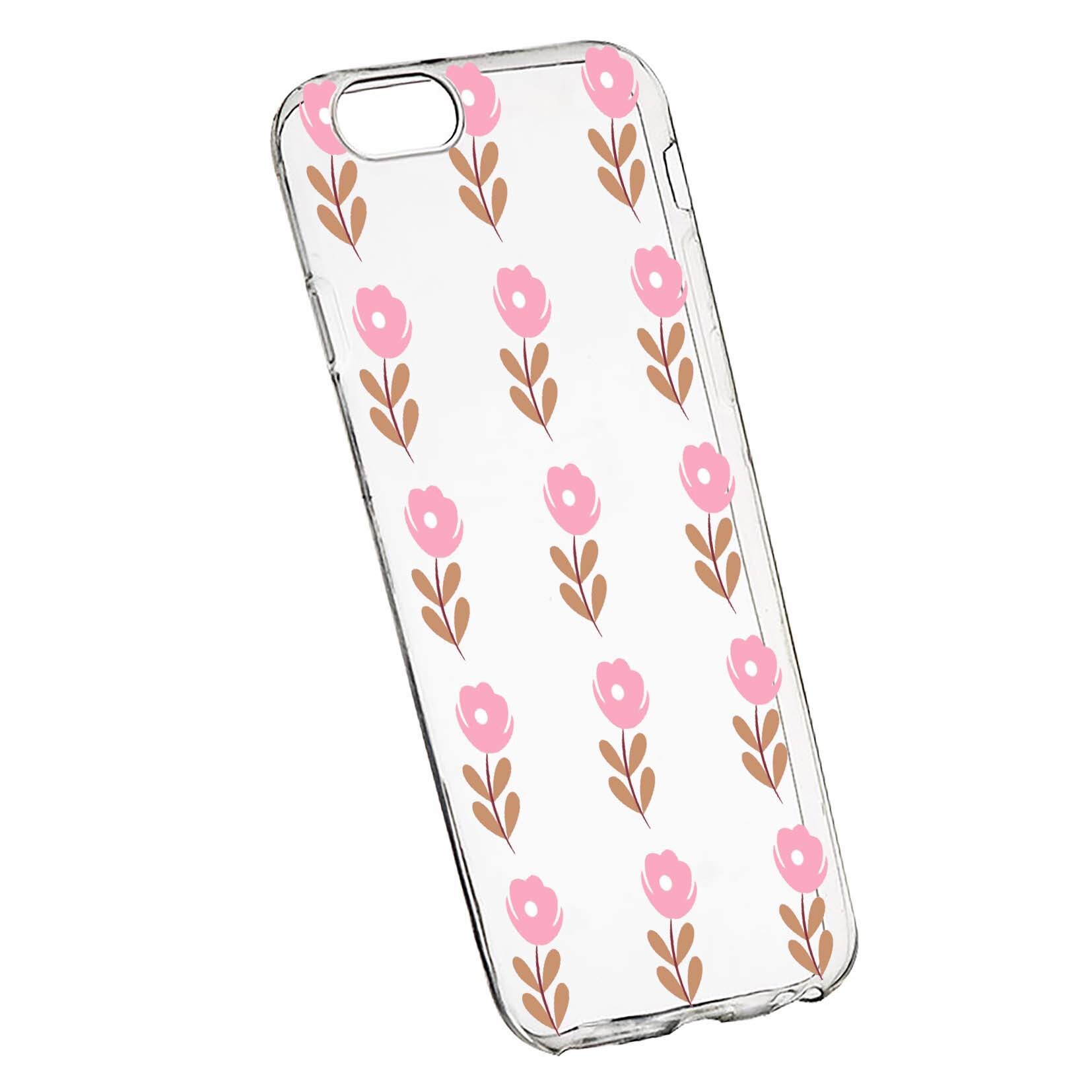 Husa de protectie, Flori, pentru Apple iPhone 6 Plus / 6S Plus, rezistenta la uzura, anti-alunecare, din silicon Premium, 505