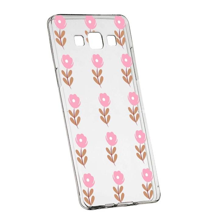 Husa de protectie, Flori, pentru Samsung Galaxy J3 2016, rezistenta la uzura, anti-alunecare, din silicon Premium, 505