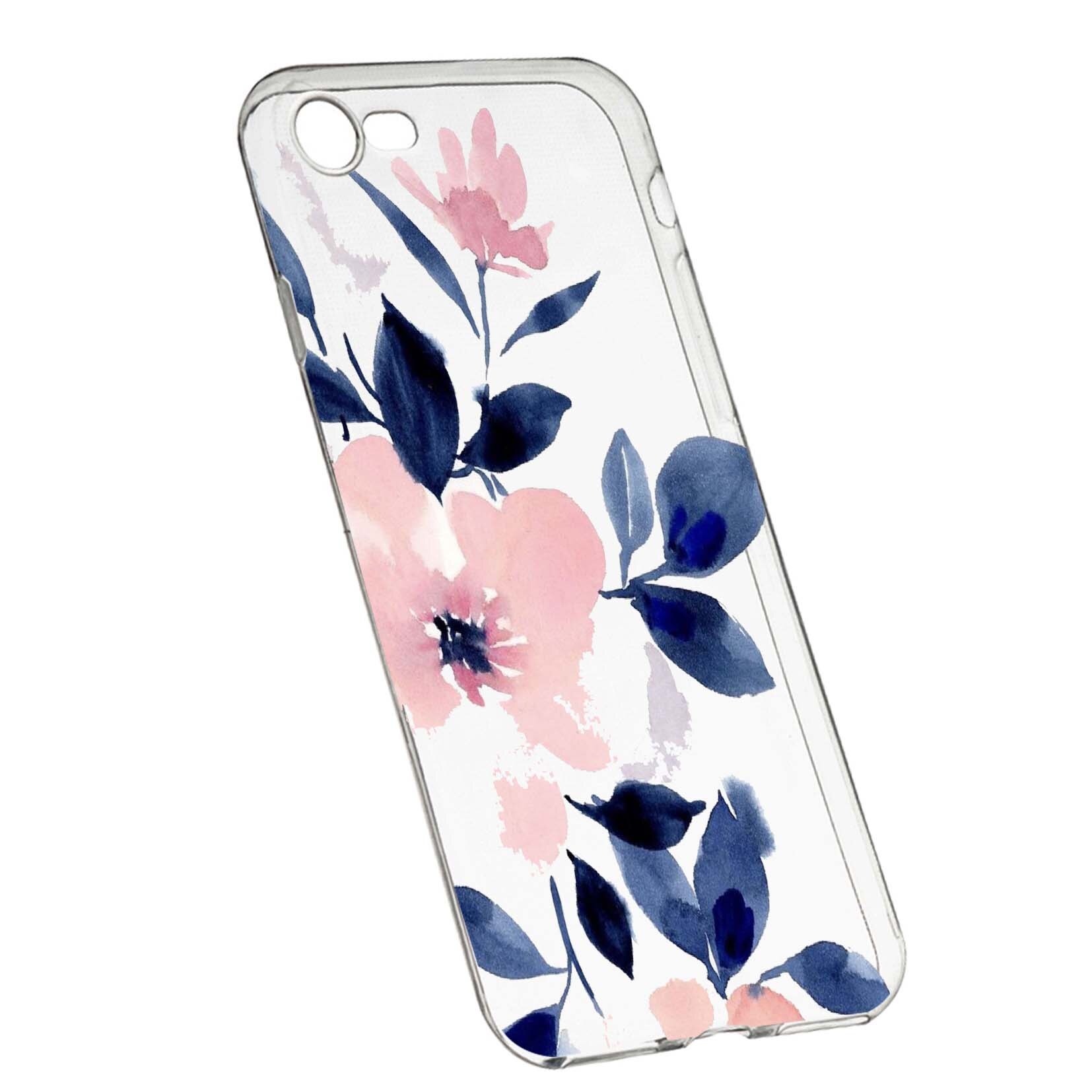 Husa de protectie, Flori, culorile de pastel, pentru Apple iPhone 7 / 8, rezistenta la uzura, anti-alunecare, din silicon Premium, 506