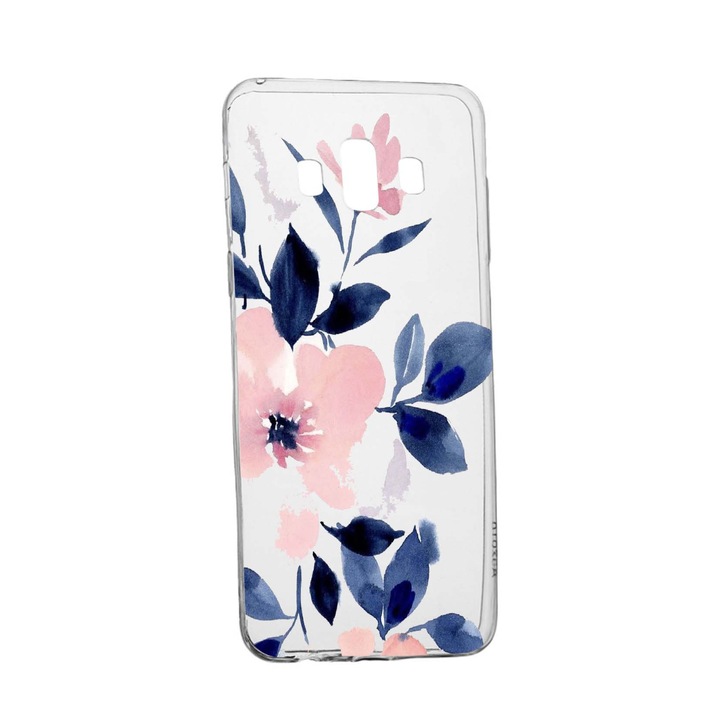 Husa de protectie, Flori, culorile de pastel, pentru Samsung Galaxy J6 Plus 2018, rezistenta la uzura, anti-alunecare, din silicon Premium, 506