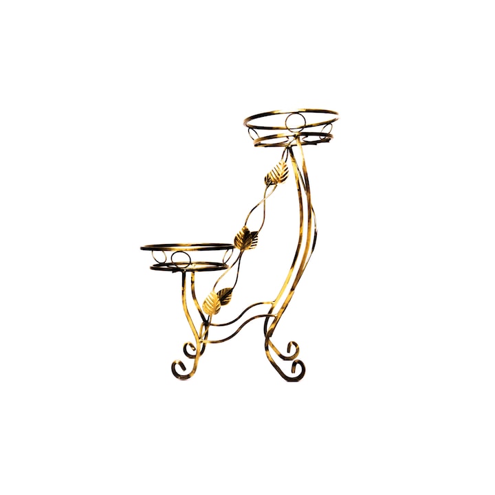 Suport metalic ghiveci flori (Tandem-2),Combild,10-0864,auriu,75x48cm