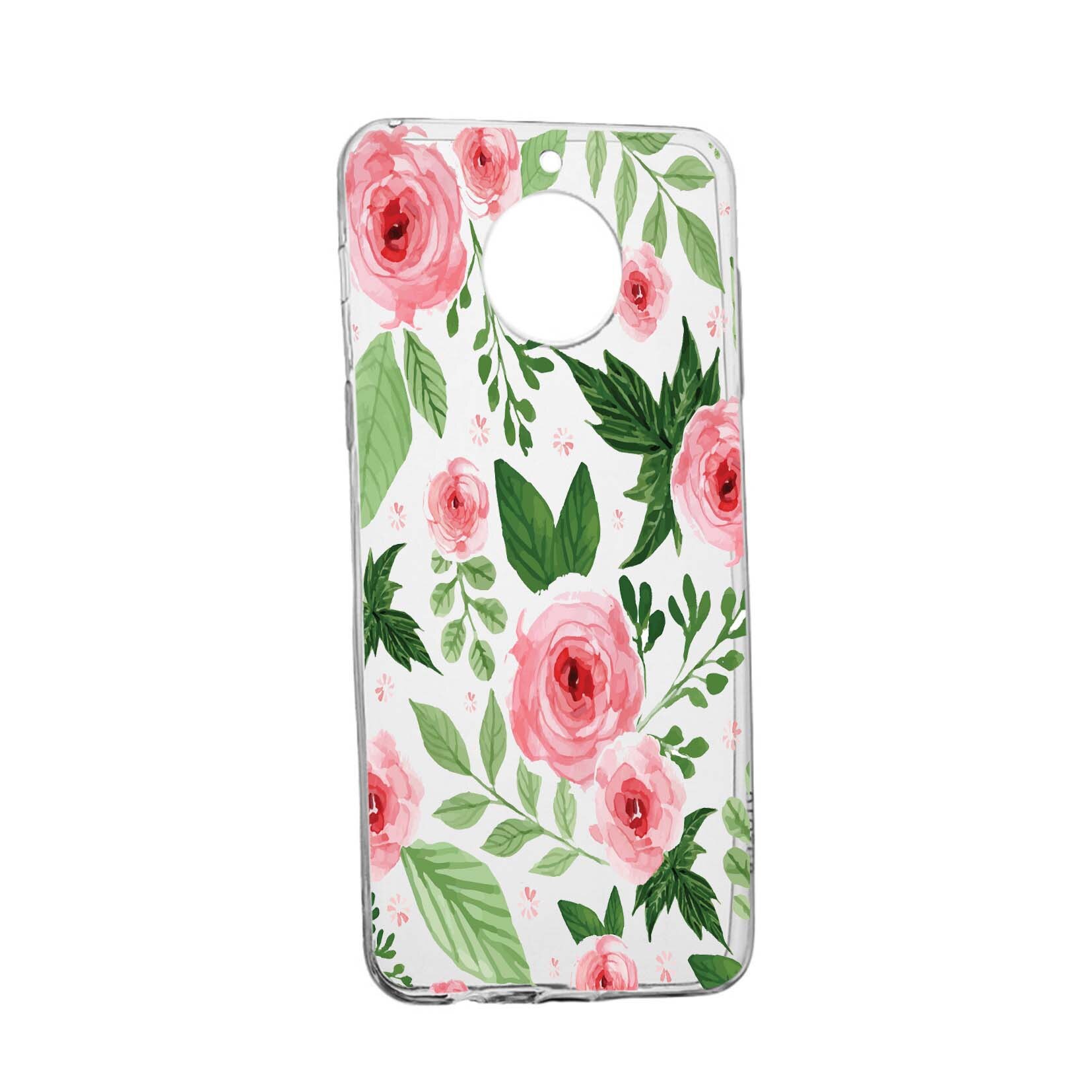 Husa de protectie, Flori, culorile de pastel, pentru Motorola MOTO G6 PLUS, rezistenta la uzura, anti-alunecare, din silicon Premium, 509