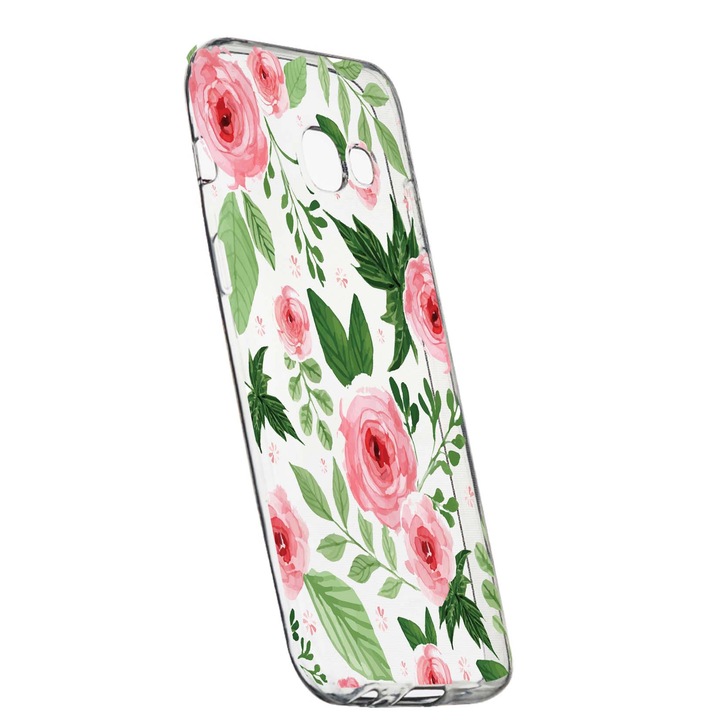 Husa de protectie, Flori, culorile de pastel, pentru Samsung Galaxy J4 Plus 2018, rezistenta la uzura, anti-alunecare, din silicon Premium, 509