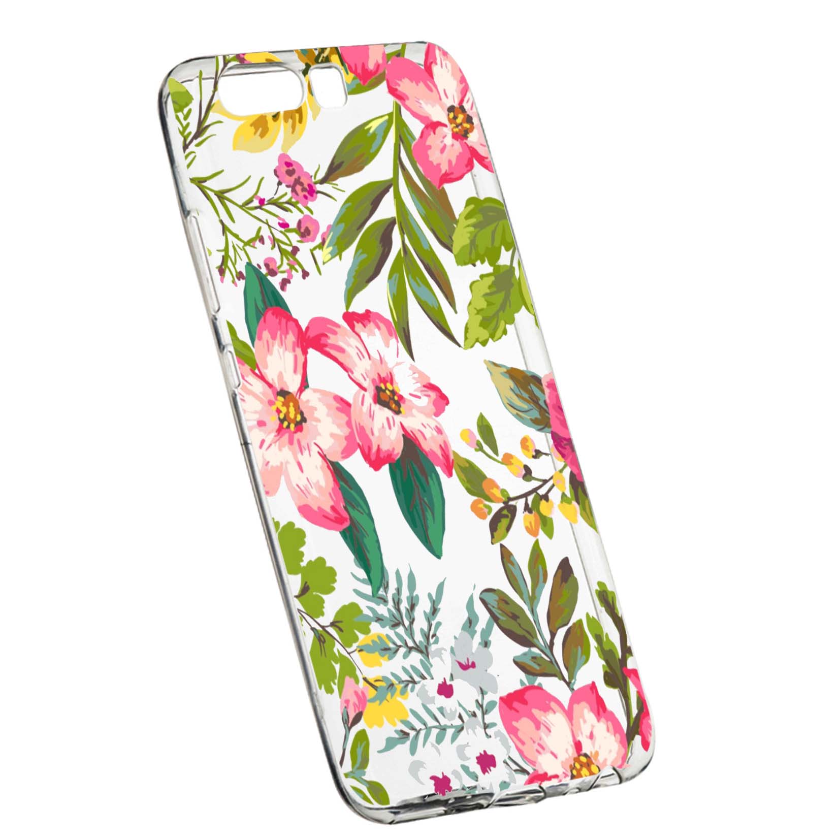 Husa de protectie, Flori, culorile de pastel, pentru Huawei Y6 2018, rezistenta la uzura, anti-alunecare, din silicon Premium, 510