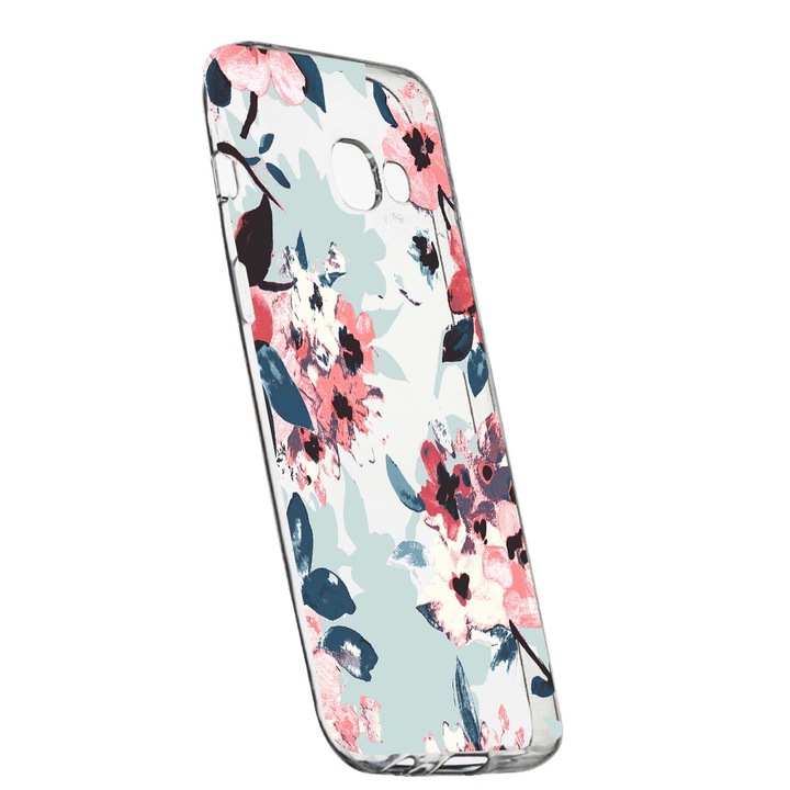 Husa de protectie, Flori, culorile de pastel, pentru Samsung Galaxy J4 Plus 2018, rezistenta la uzura, anti-alunecare, din silicon Premium, 508