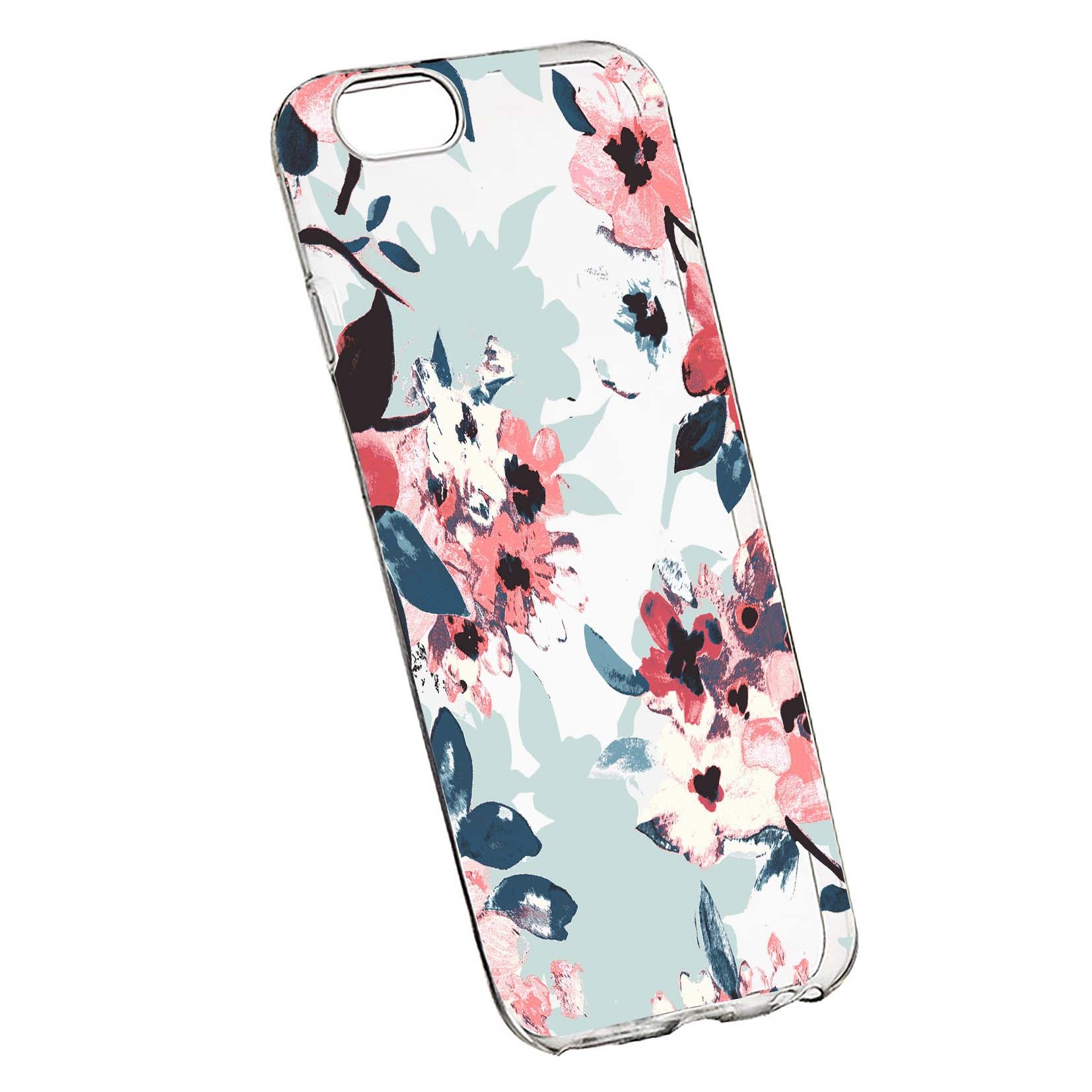 Husa de protectie, Flori, culorile de pastel, pentru Apple iPhone 6 Plus / 6S Plus, rezistenta la uzura, anti-alunecare, din silicon Premium, 508