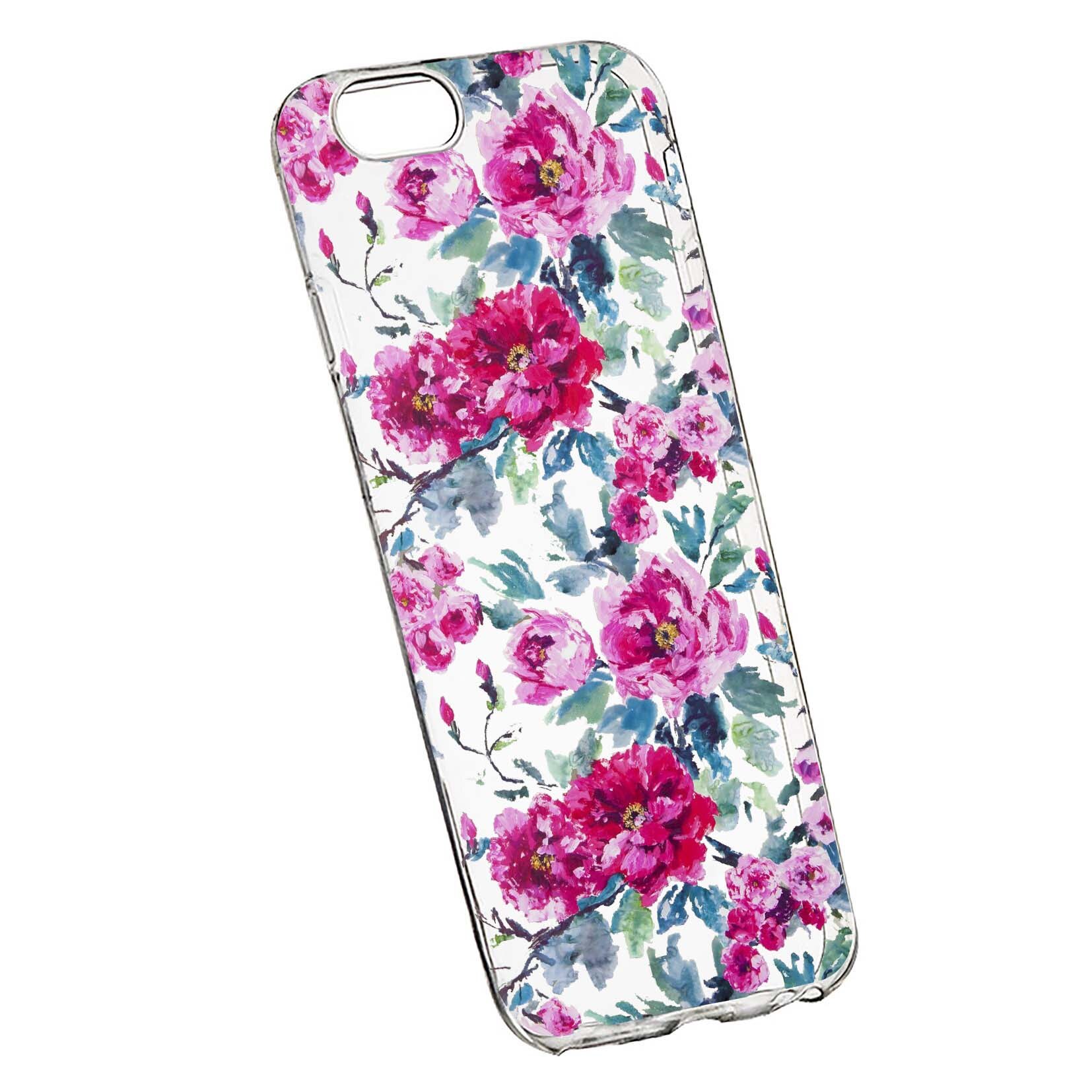 Husa de protectie, Flori, culorile de pastel, pentru Apple iPhone 6 Plus / 6S Plus, rezistenta la uzura, anti-alunecare, din silicon Premium, 507