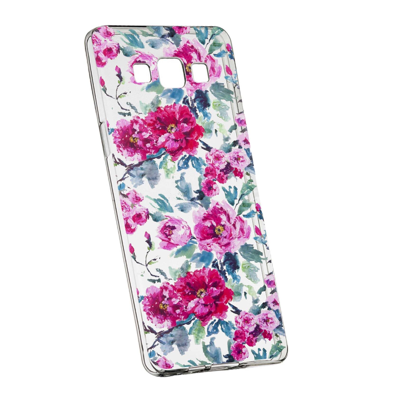 Husa de protectie, Flori, culorile de pastel, pentru Samsung Galaxy A3, rezistenta la uzura, anti-alunecare, din silicon Premium, 507