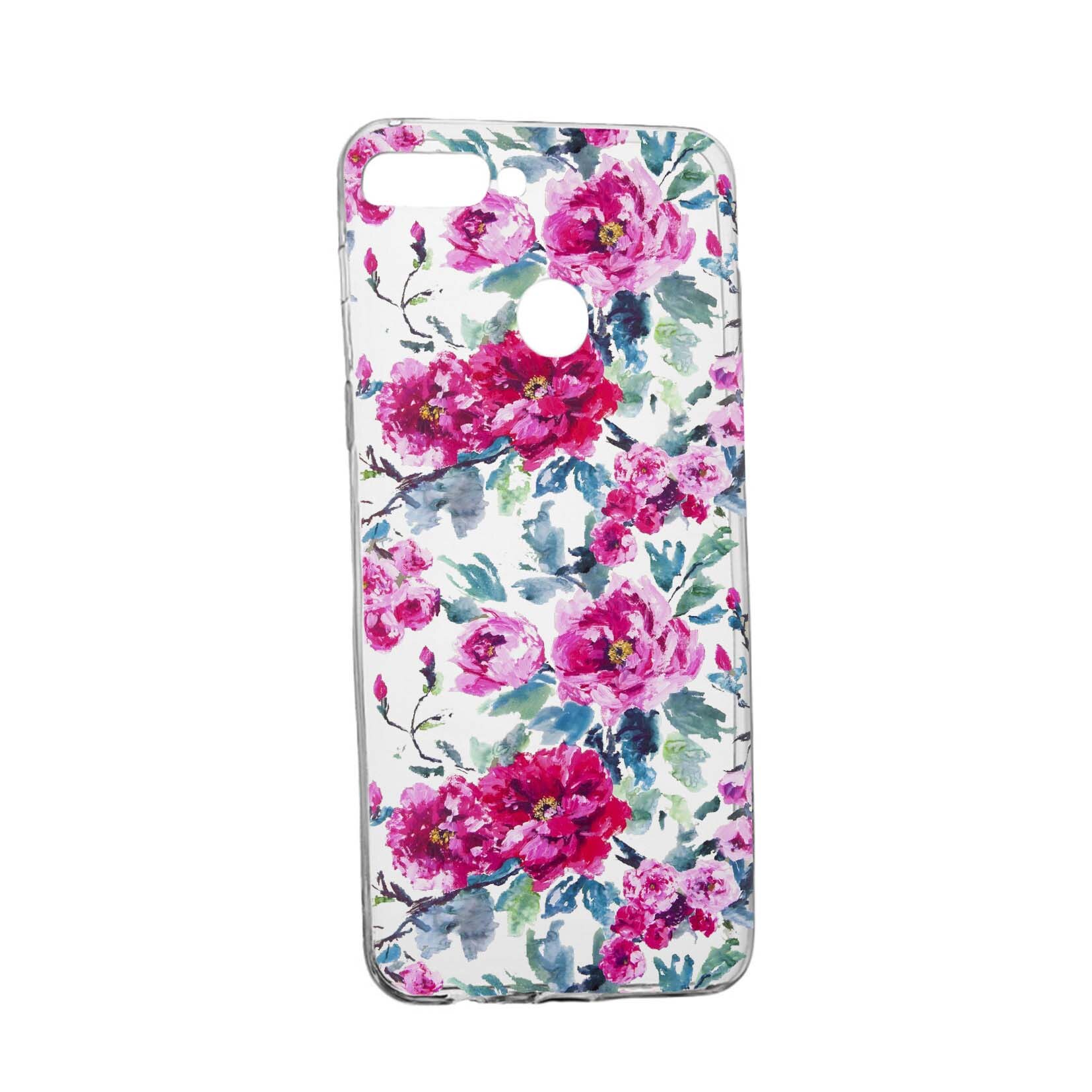 Husa de protectie, Flori, culorile de pastel, pentru Huawei Y7 Prime 2018 / Y7 2018, rezistenta la uzura, anti-alunecare, din silicon Premium, 507