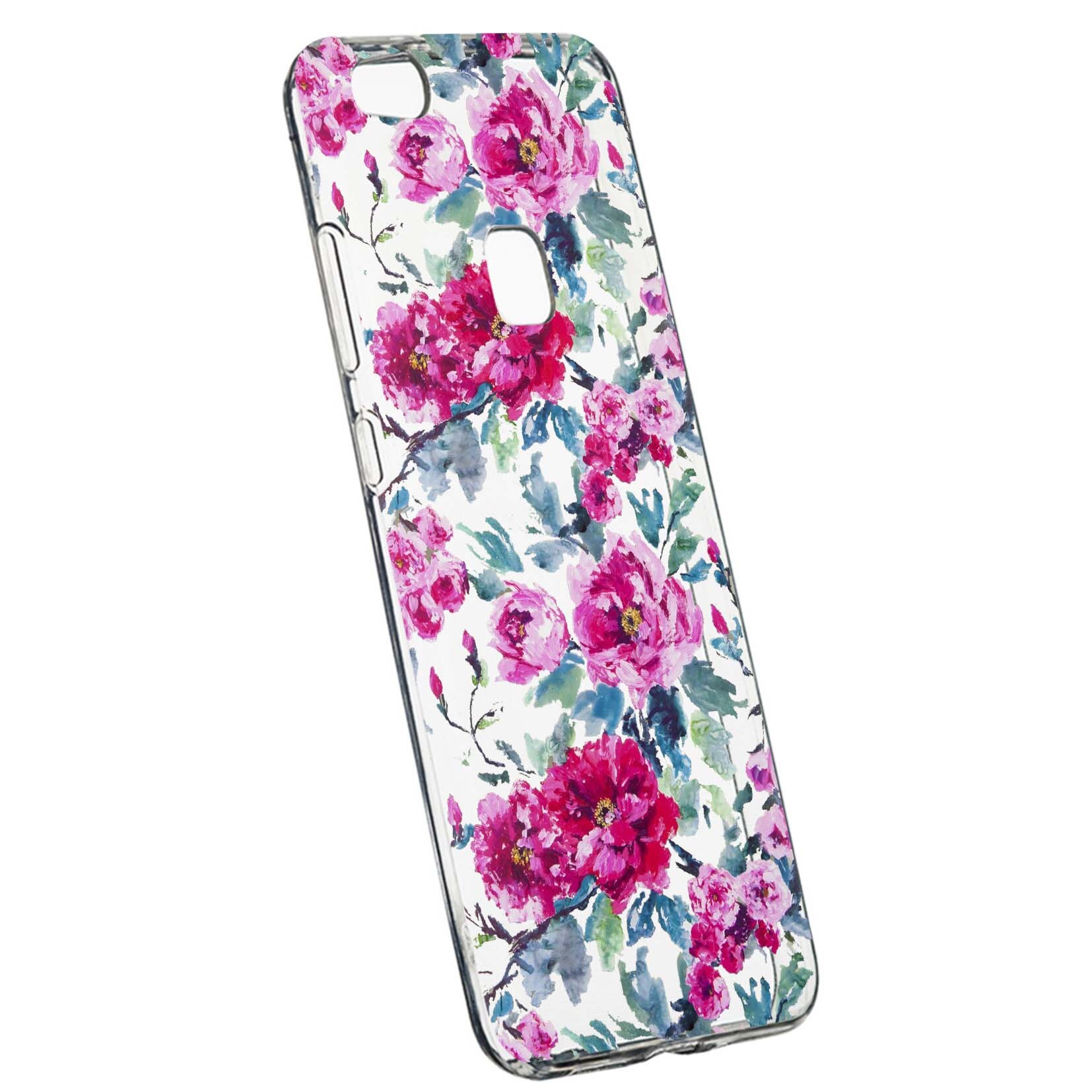Husa de protectie, Flori, culorile de pastel, pentru Huawei P10 Lite, rezistenta la uzura, anti-alunecare, din silicon Premium, 507