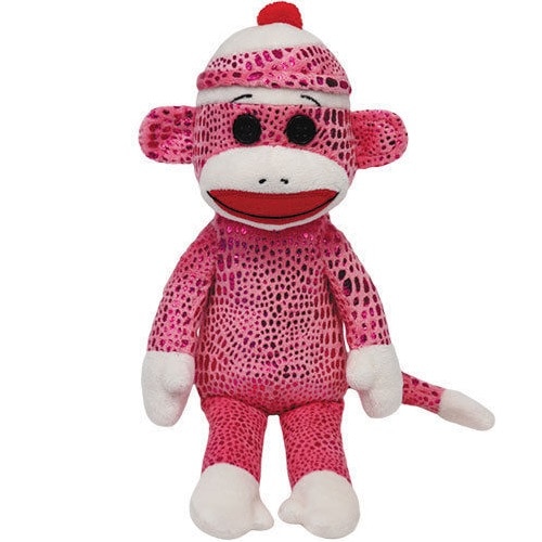 Jucarie din plus Sock Monkey Pink, 22 cm
