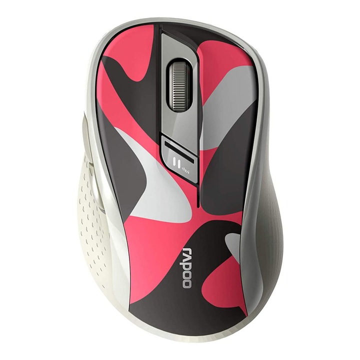 Безжична оптична мишка RAPOO M500 Silent, Multi-mode, безшумна, Червен