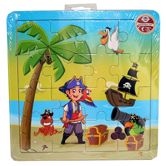 Puzzle din lemn cu Pirati pentru copii