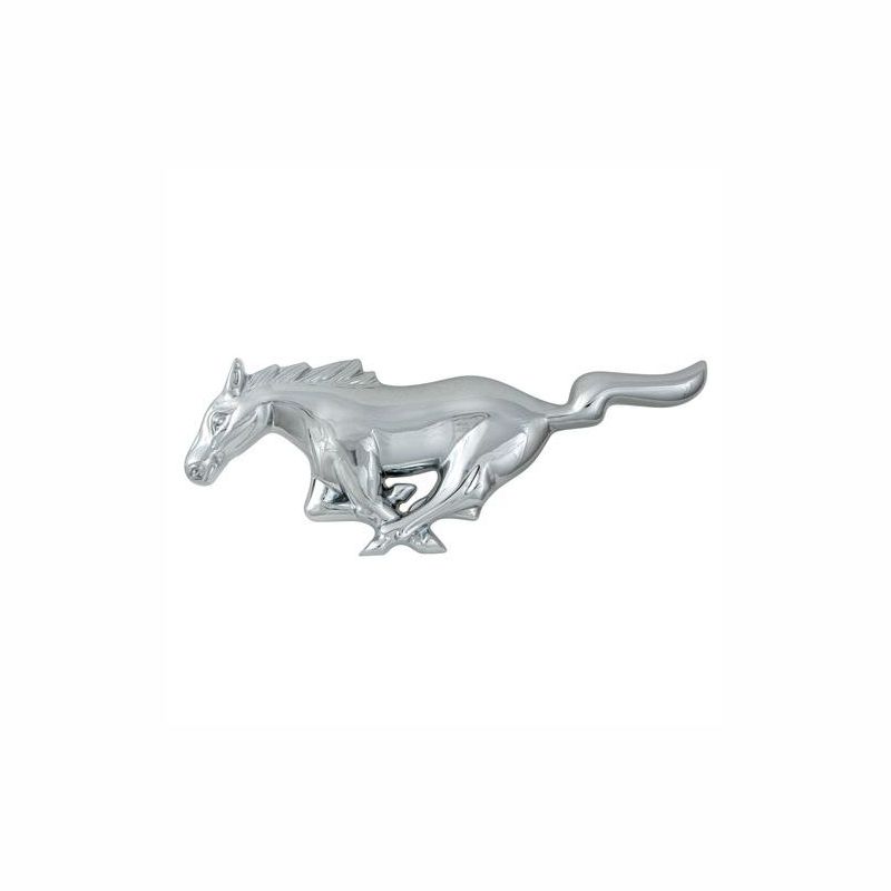 Sticker decorativ de masina, 3D, Racing Horse Metal, cromat