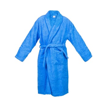 Halat Bianca, de baie, pentru hotel, 100% bumbac, culoare albastru, marime L/XL Halat Bianca, de baie, pentru hotel, 100% bumbac, culoare albastru, marime L/XL