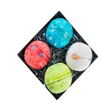 Set cadou 4 bile baie, Sparkling Touch, Organique Set cadou 4 bile baie, Sparkling Touch, Organique