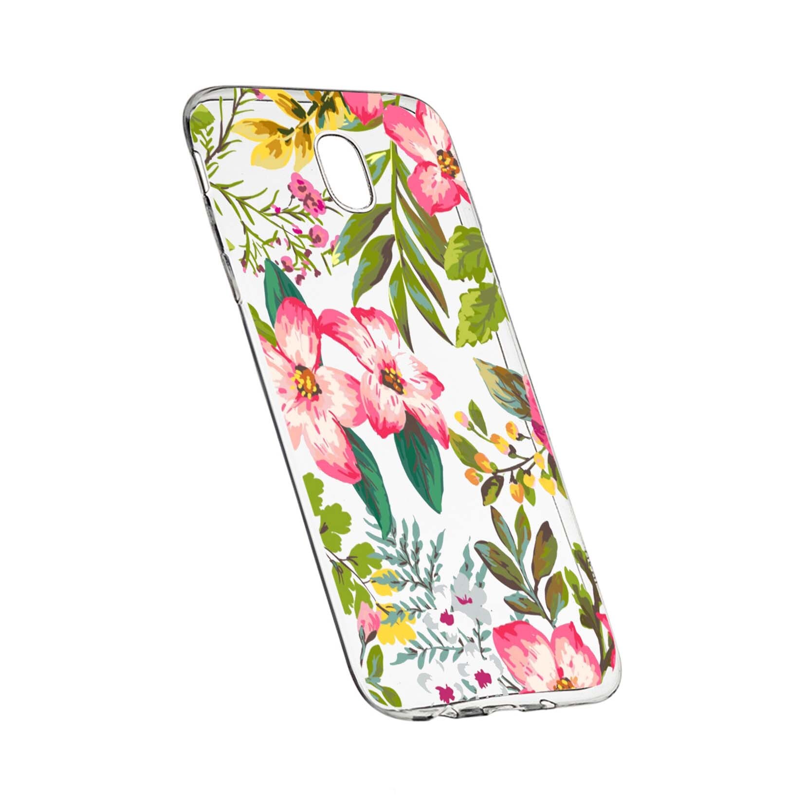 Husa de protectie, Flori, culorile de pastel, pentru Samsung Galaxy J3 2017, rezistenta la uzura, anti-alunecare, din silicon Premium, 510