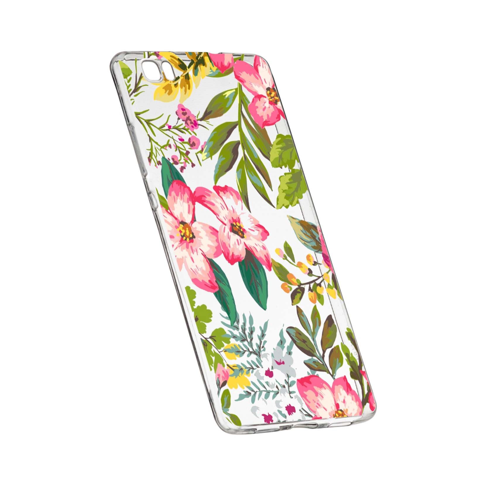 Husa de protectie, Flori, culorile de pastel, pentru Huawei P8 Lite, rezistenta la uzura, anti-alunecare, din silicon Premium, 510
