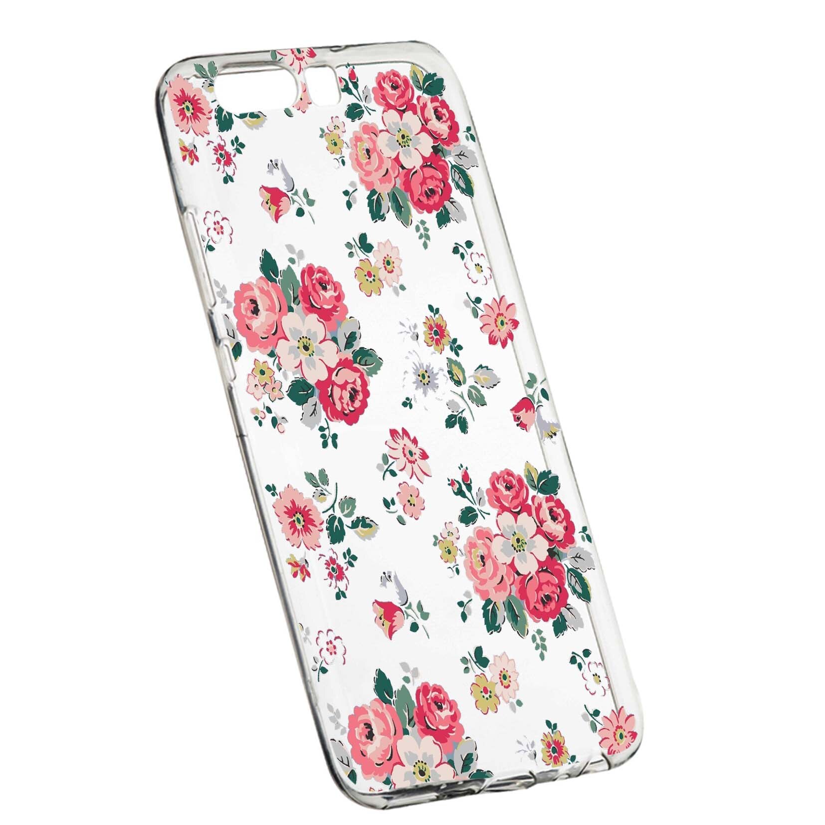 Husa de protectie, Flori, culorile de pastel, pentru Huawei Y6 2018, rezistenta la uzura, anti-alunecare, din silicon Premium, 511