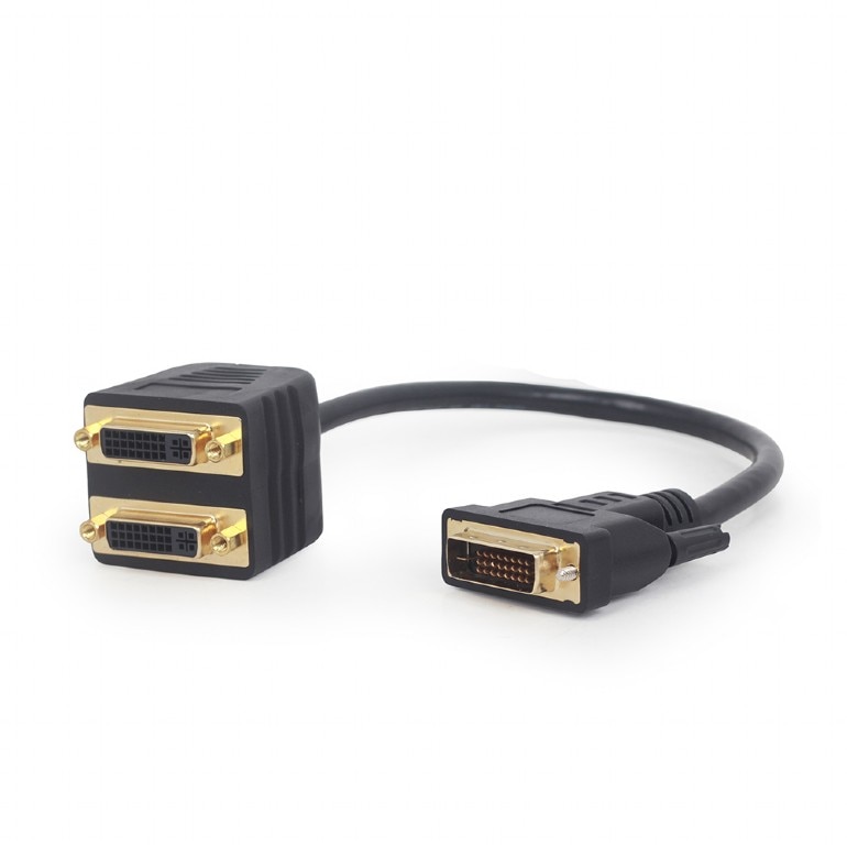 Cablu Passive DVI-D tata la dual DVI mama splitter, Gembird, 0.3 m, negr