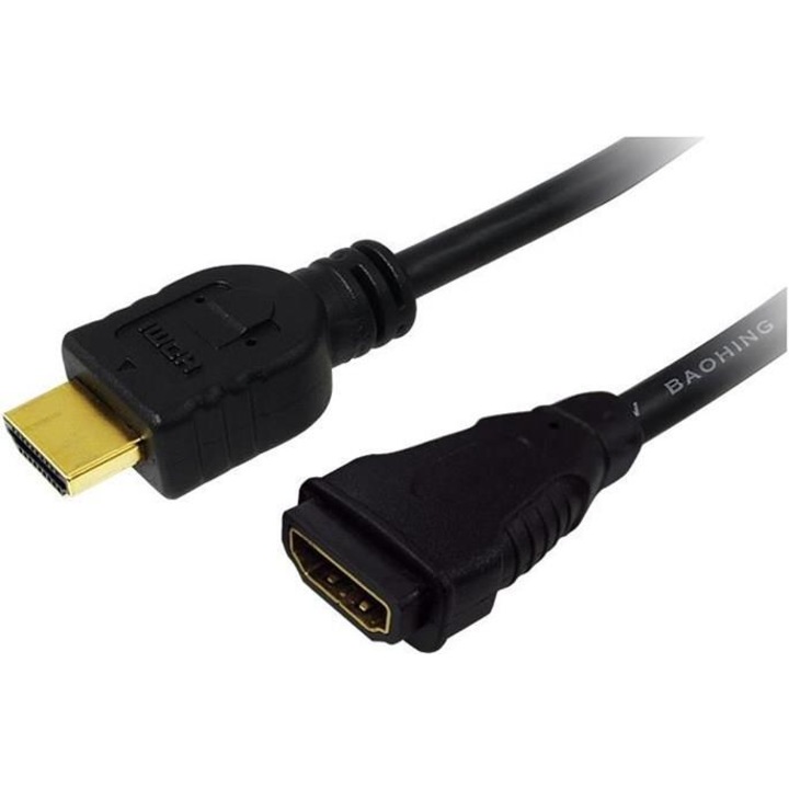 Cablu HDMI1.4, HDMI tata/ mama, LogiLink, negru, 2,0m "CH0056"