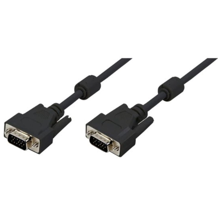 CABLU video LOGILINK, VGA (T) la VGA (T), 3m, dublu ecranat, negru, "CV0002" (timbru verde 0.8 lei)