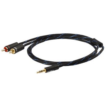 Cablu Black Connect Stereo Jack 3.5 mm-RCA MK2 Super-Slim 2.5m Cablu Black Connect Stereo Jack 3.5 mm-RCA MK2 Super-Slim 2.5m