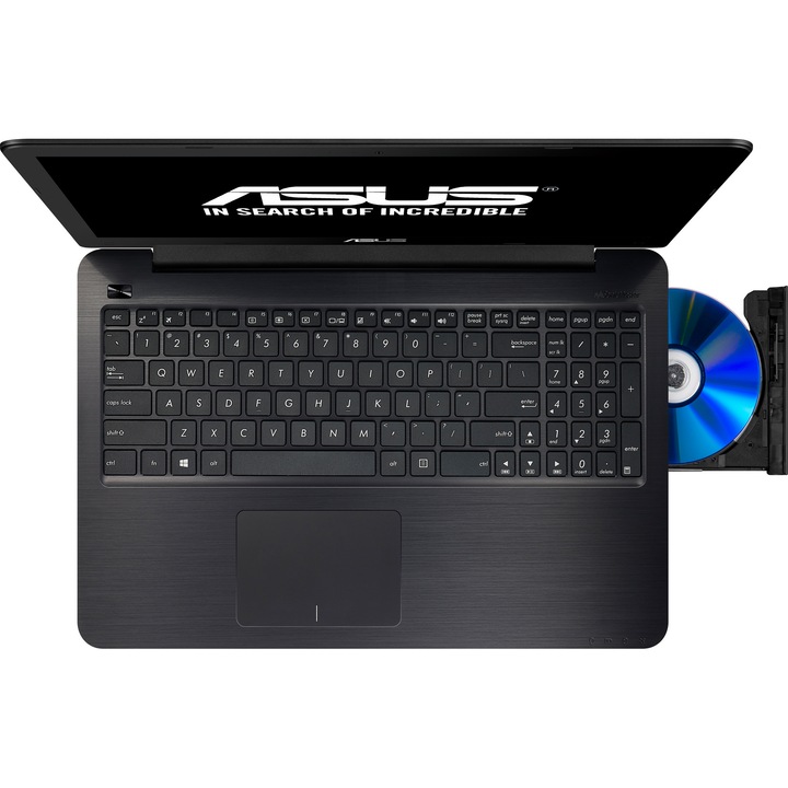 Laptop ASUS X556UB-XX030D cu procesor Intel® Core™ i5-6200U pana la 2.80 GHz, Skylake, 15.6", 4GB, 1TB, DVD-RW, nVIDIA® GeForce® 940M 2GB, Free DOS, Dark Brown