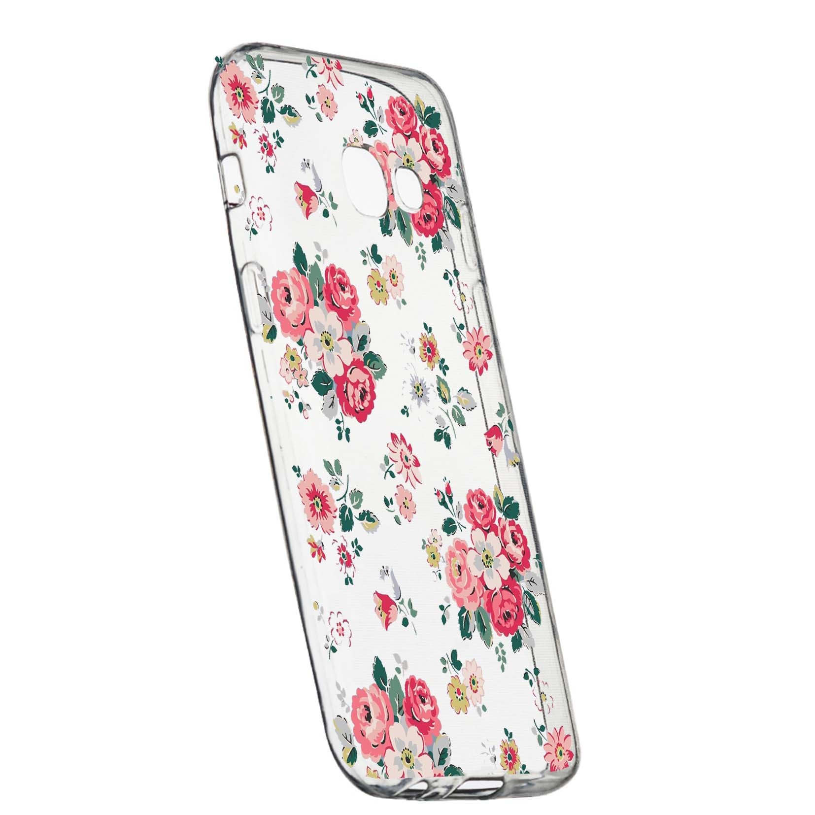 Husa de protectie, Flori, culorile de pastel, pentru Samsung Galaxy A3 2016, rezistenta la uzura, anti-alunecare, din silicon Premium, 511