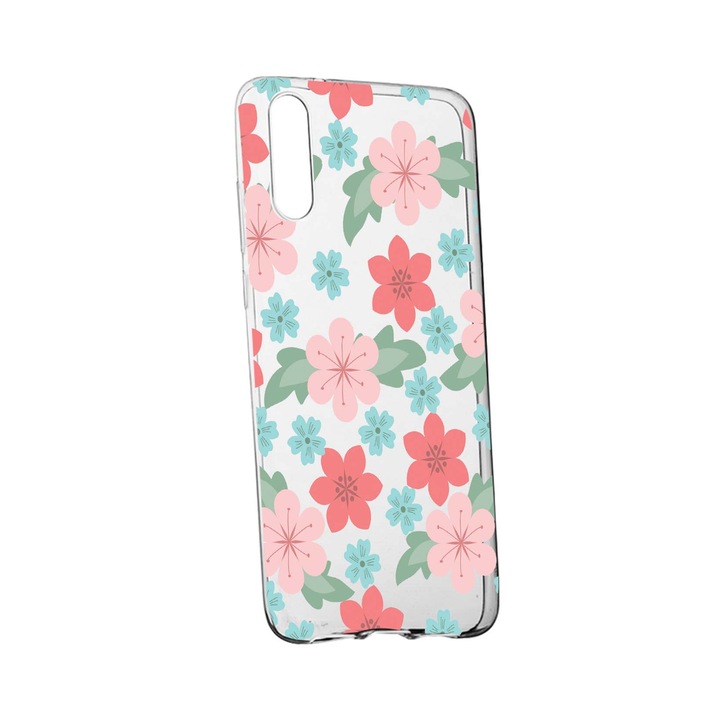 Husa de protectie, Flori, culorile de pastel, pentru Samsung Galaxy A70 / Galaxy A70S, rezistenta la uzura, anti-alunecare, din silicon Premium, 515
