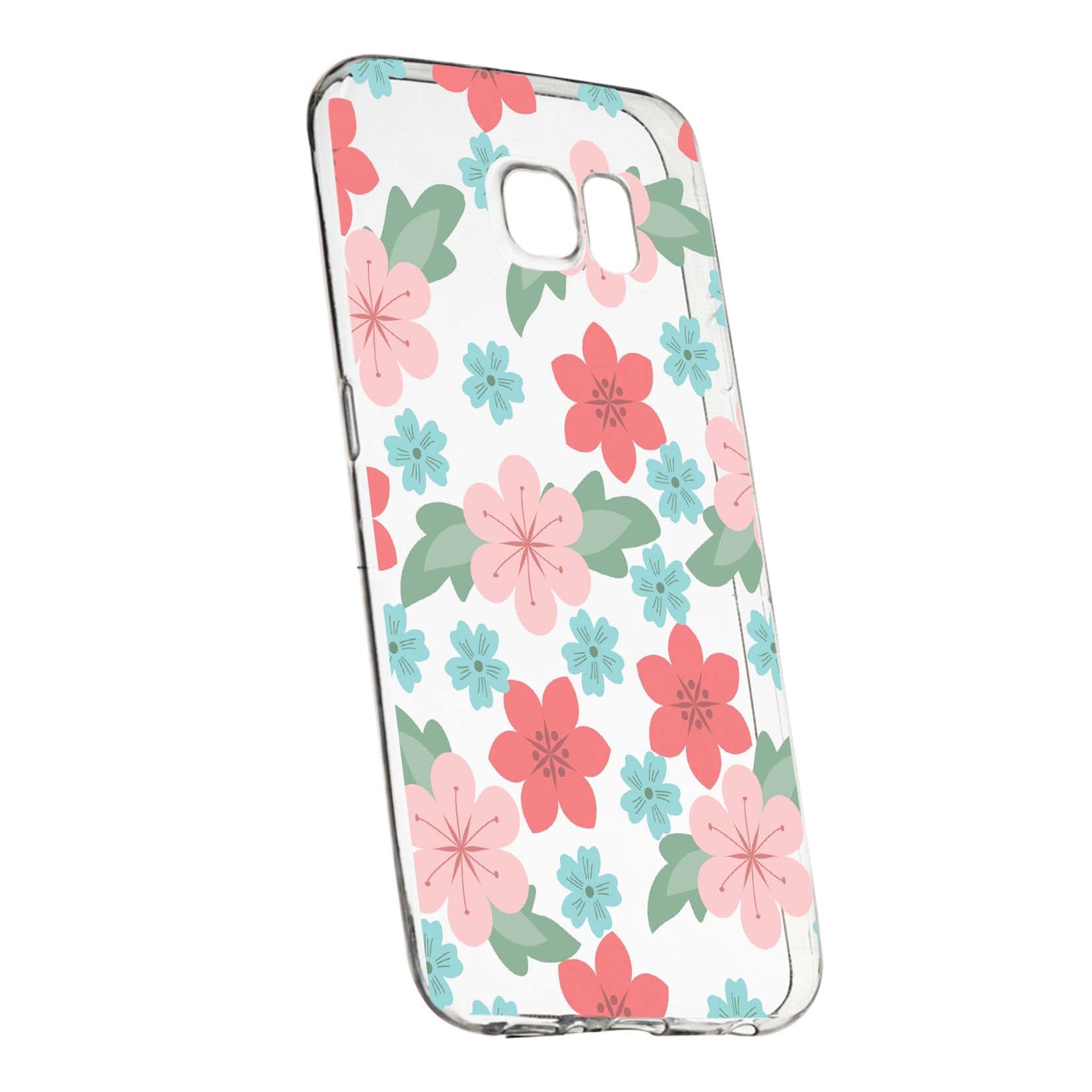 Husa de protectie, Flori, culorile de pastel, pentru Samsung Galaxy S7 Edge, rezistenta la uzura, anti-alunecare, din silicon Premium, 515