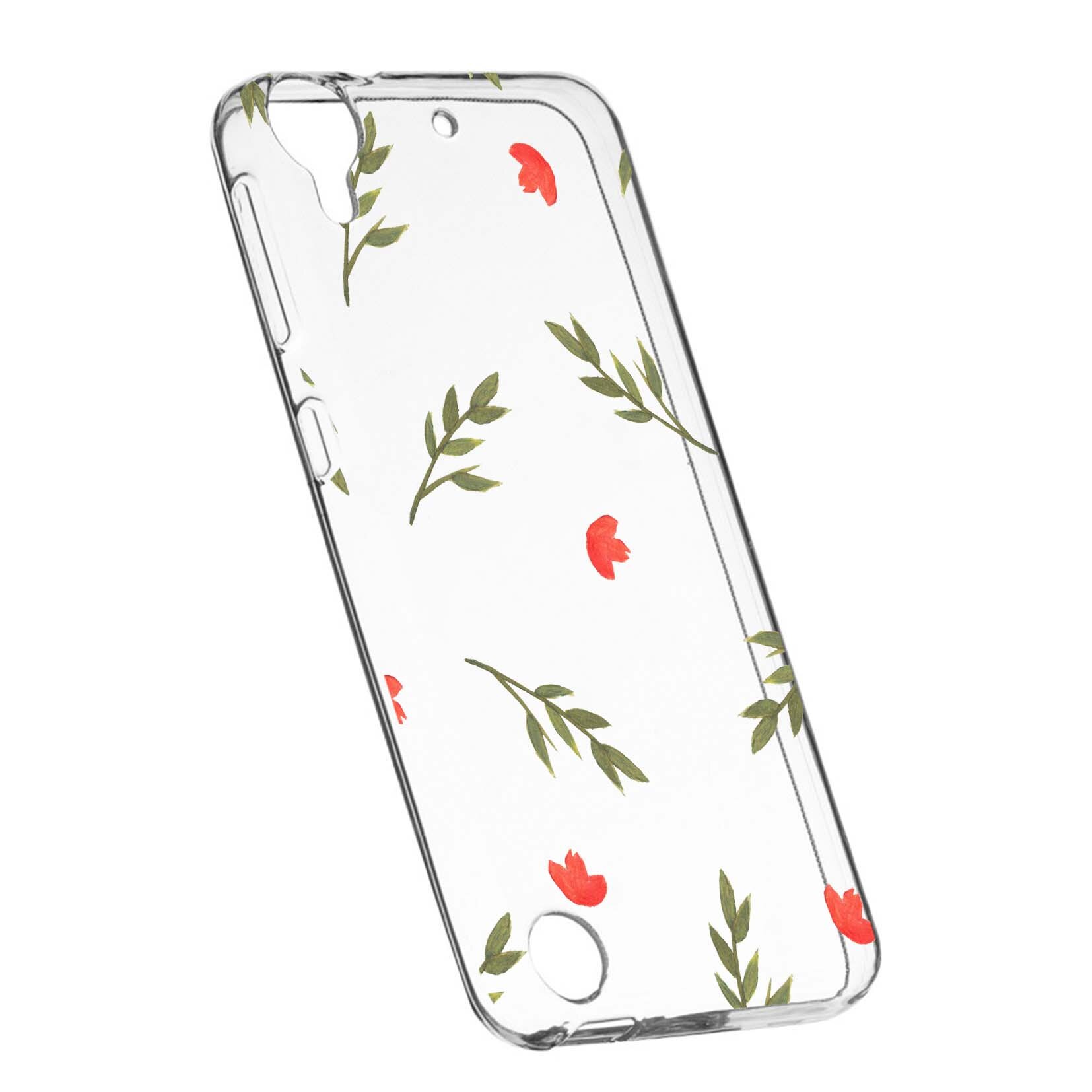Husa de protectie, Flori, pentru HTC Desire 825 / 10 Lifestyle, rezistenta la uzura, anti-alunecare, din silicon Premium, 516