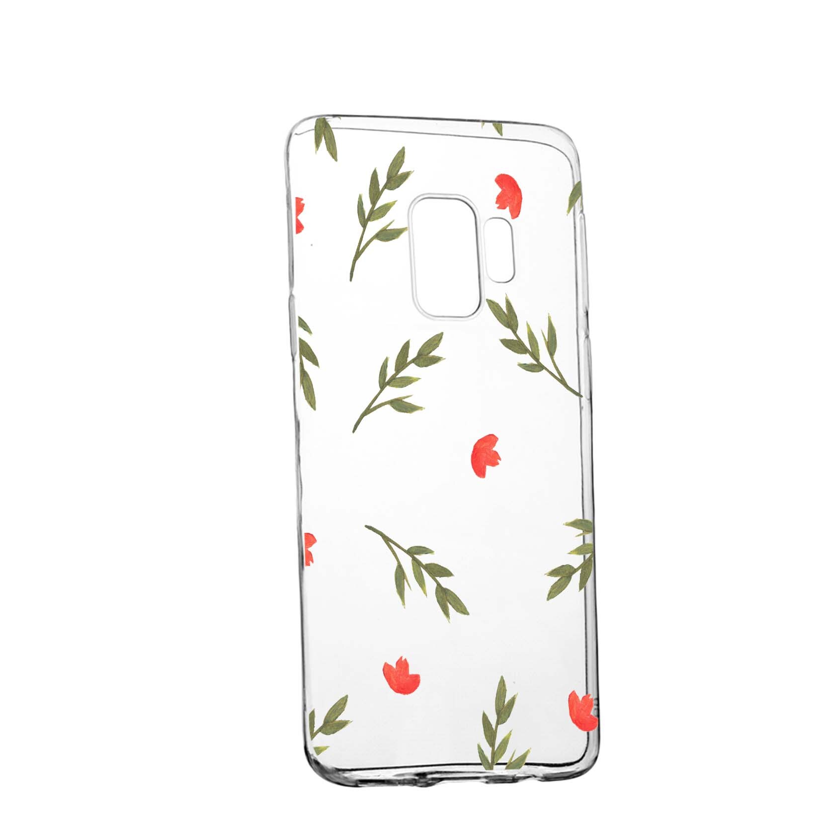 Husa de protectie, Flori, pentru Samsung Galaxy S9, rezistenta la uzura, anti-alunecare, din silicon Premium, 516