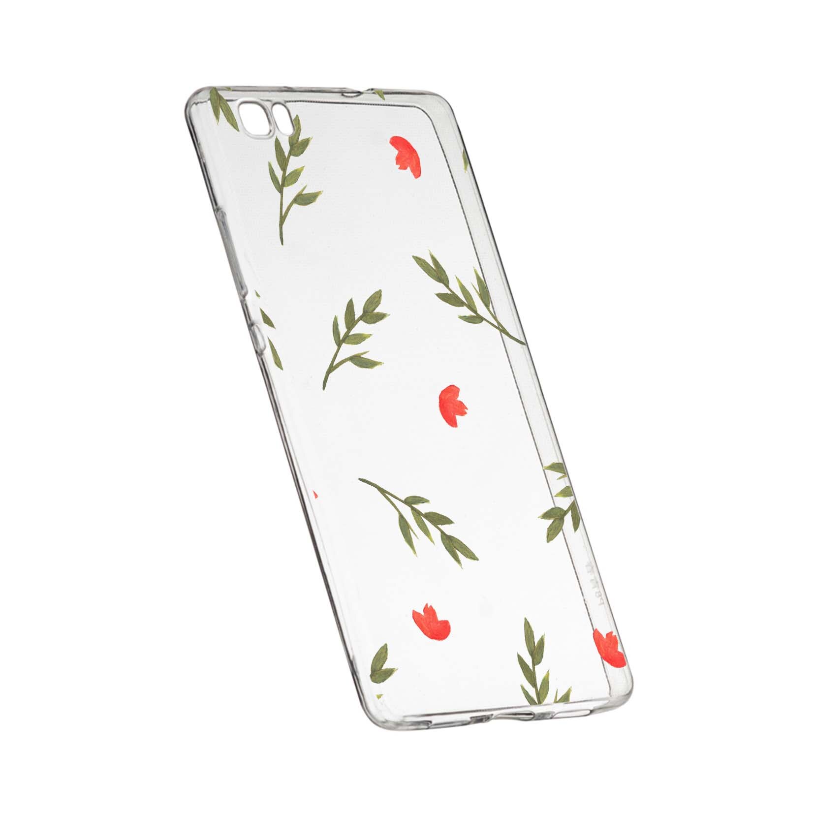 Husa de protectie, Flori, pentru Huawei P8 Lite, rezistenta la uzura, anti-alunecare, din silicon Premium, 516