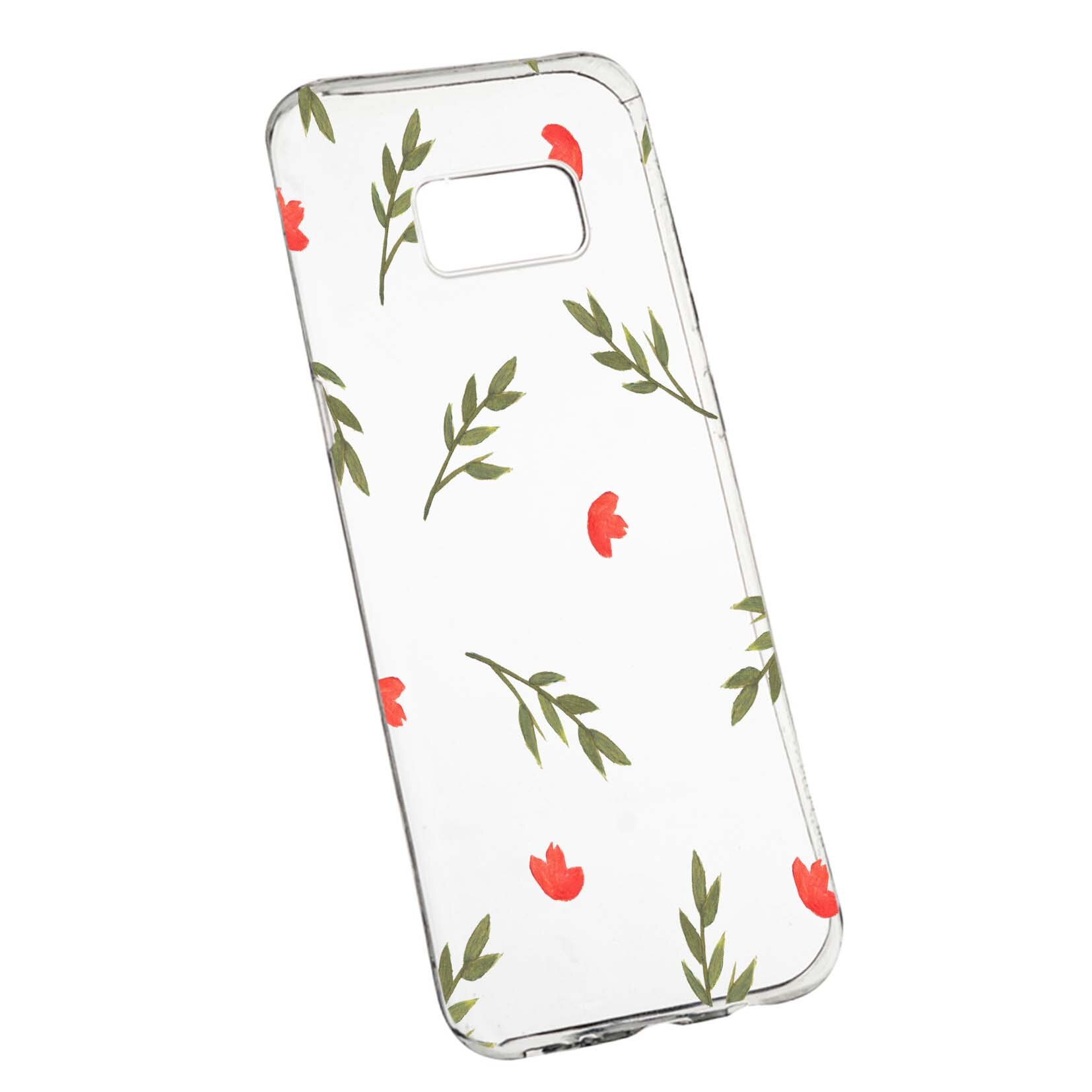 Husa de protectie, Flori, pentru Samsung Galaxy S8, rezistenta la uzura, anti-alunecare, din silicon Premium, 516