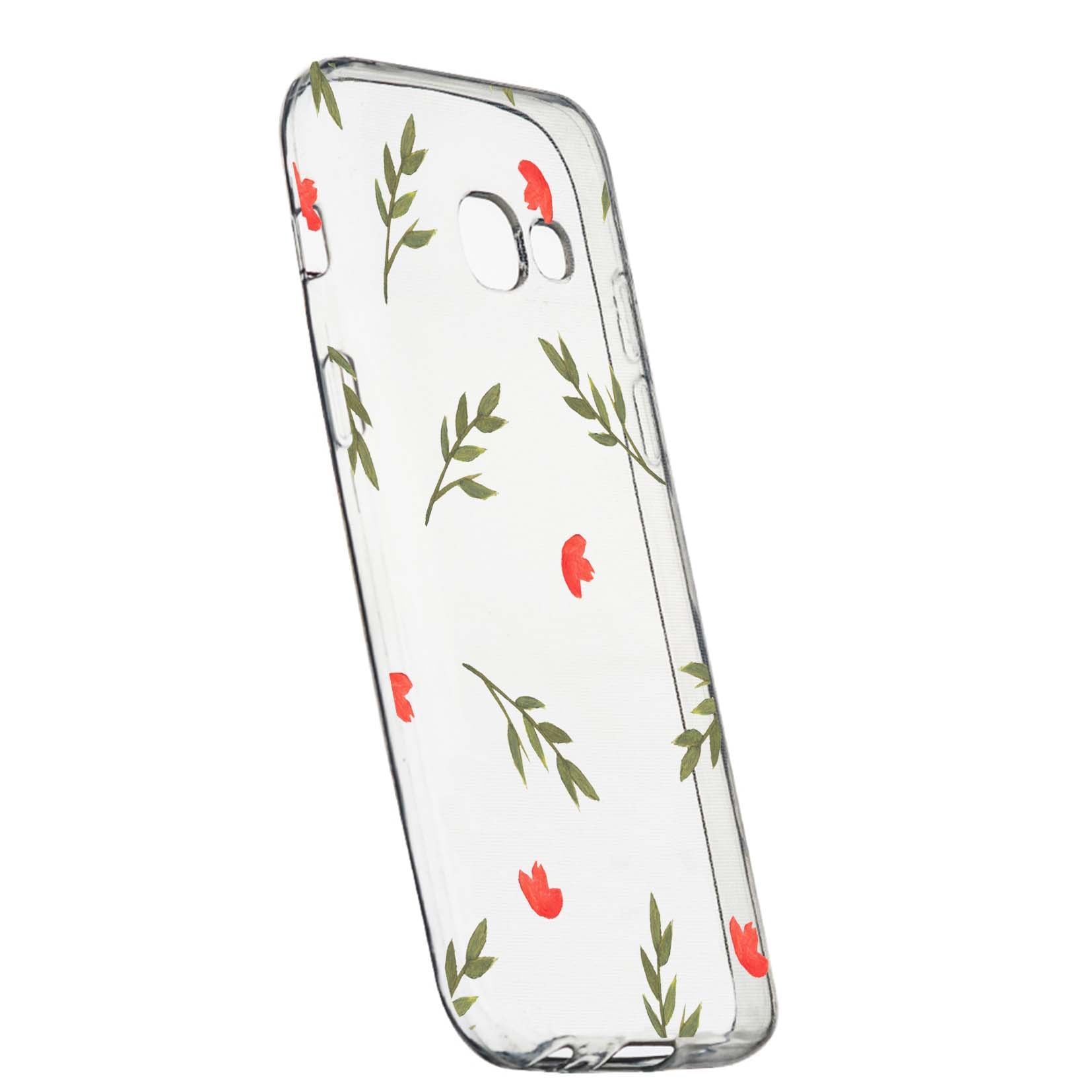 Husa de protectie, Flori, pentru Samsung Galaxy A5 2017, rezistenta la uzura, anti-alunecare, din silicon Premium, 516