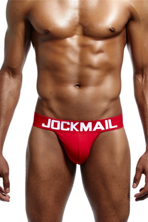Chiloti Barbati Jockstrap JockMail Suspensor Push Up Open Back, Rosu, XL