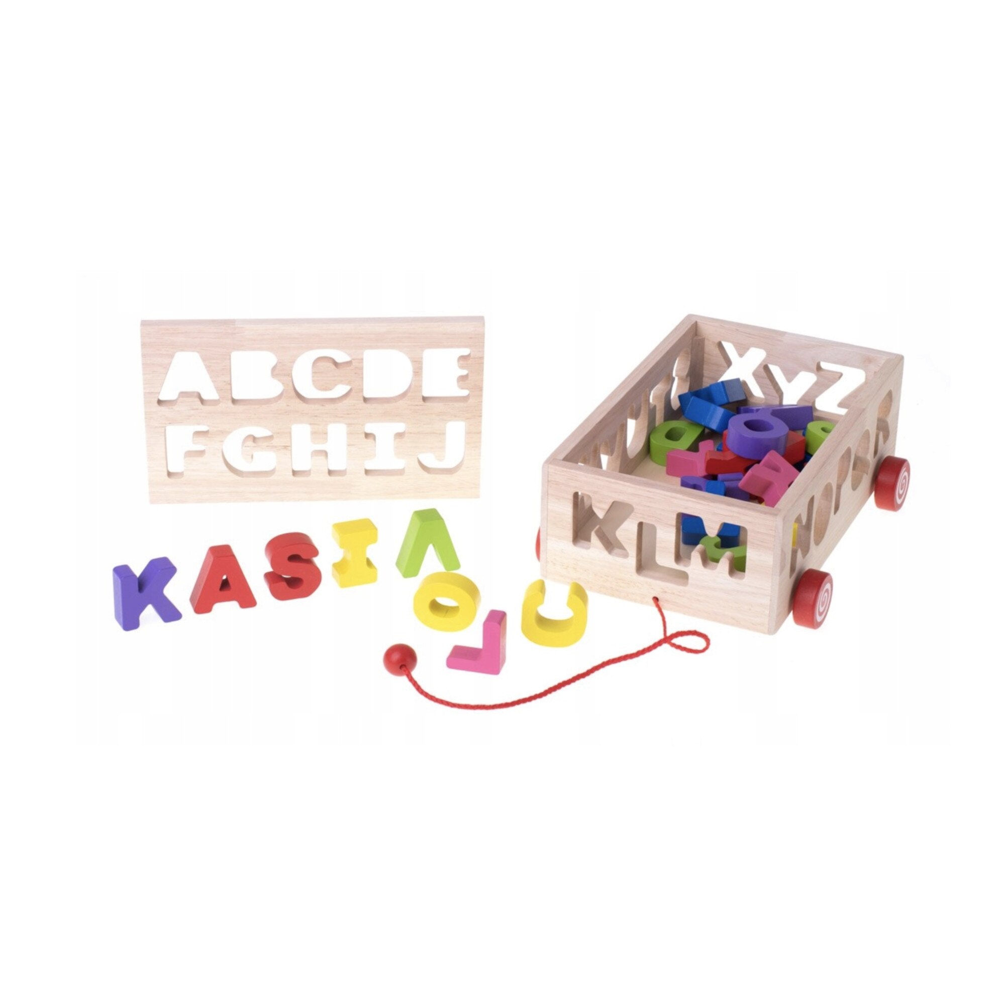 Camion de tras din lemn cu sortator literele alfabetului - Krista®