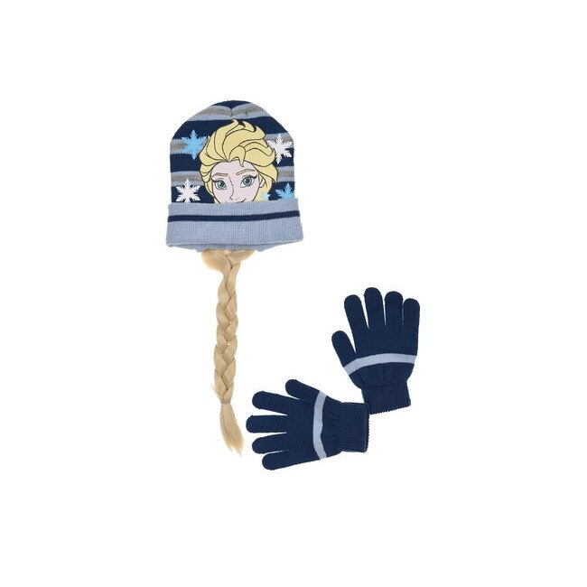 Set caciula si manusi Frozen bleumarin 52 cm