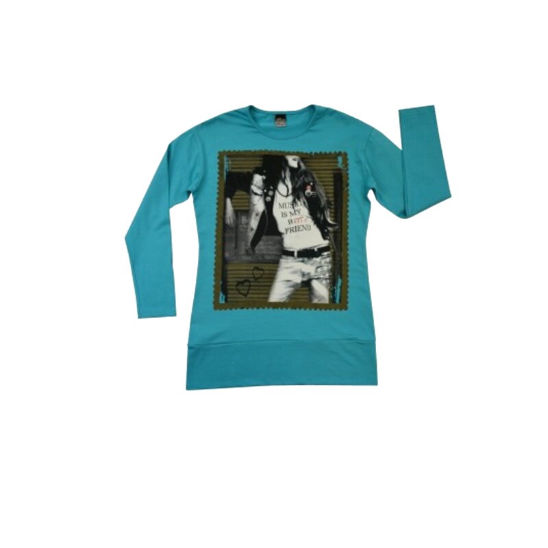 Bluza pentru fete ATUT A-4933, Turcoaz, 140 cm