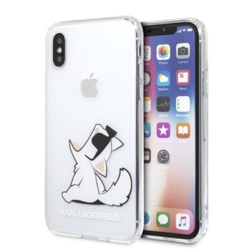 Carcasa Original faceplate KARL LAGERFELD KLHCPXCFNRC iPhone X/Xs transparent