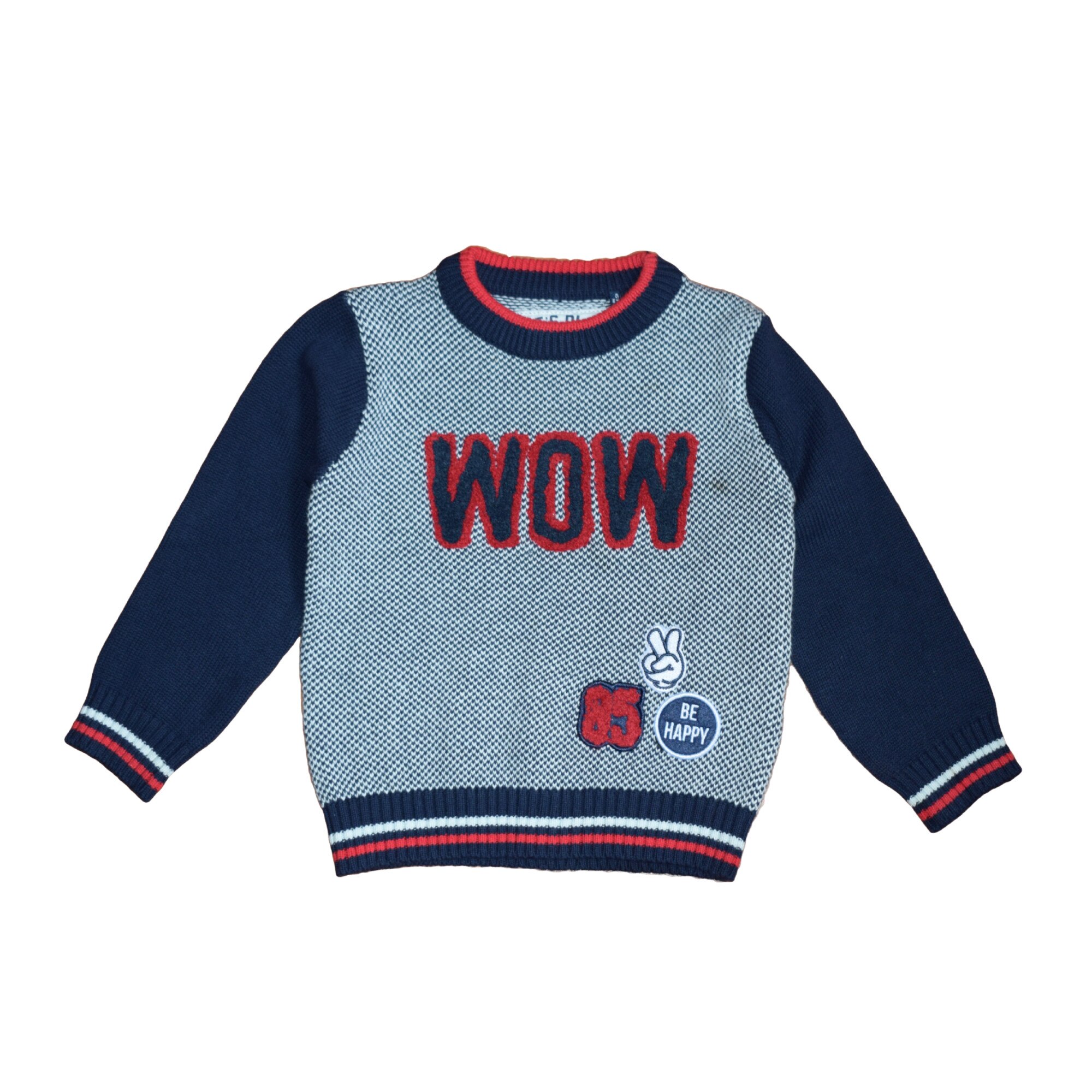 Pulover bleumarin cu alb, Losan, bleumarin/alb