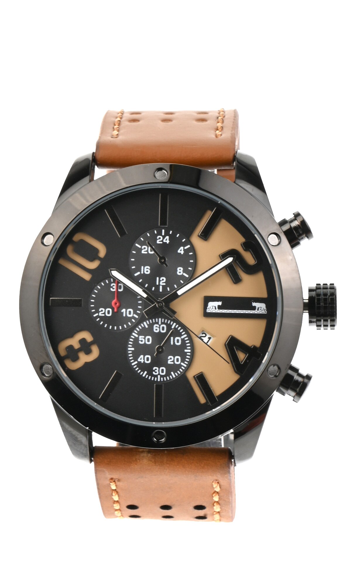 Ceas de mana barbati elegant, business, curea de piele Matteo Ferari - MF8243LTHMARONEGRU