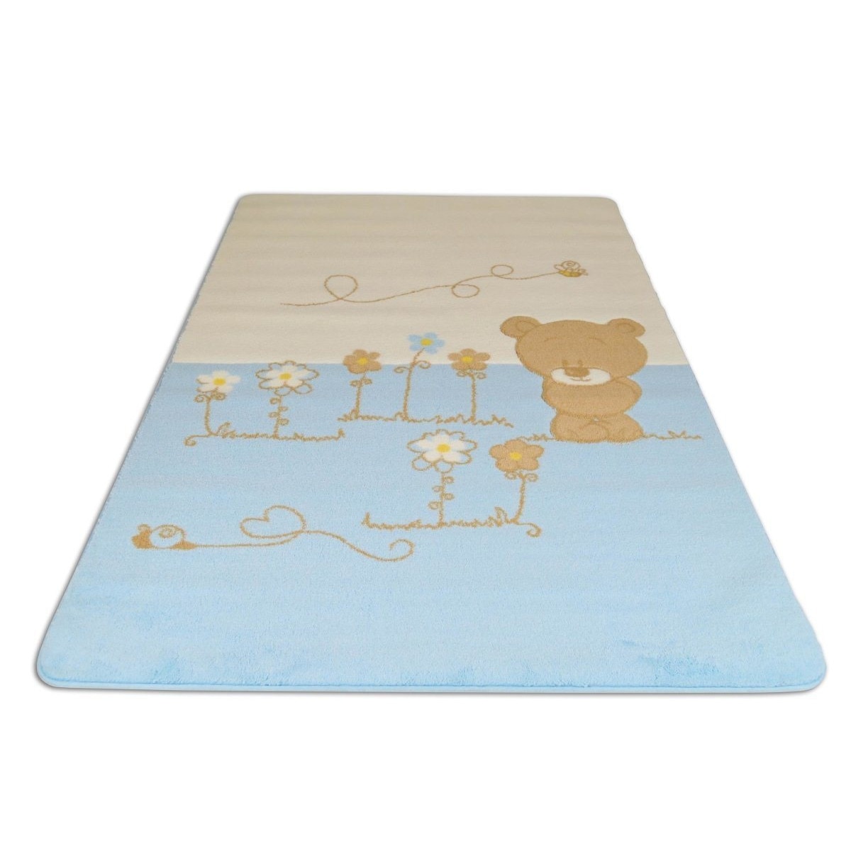Covor pentru copii Baby Set Shy Bear Albastru 120 x 180