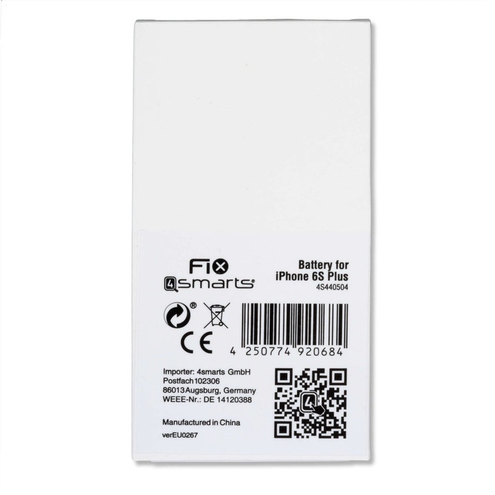 FIX4smarts Akkumulátor - minőségi csereakkumulátor iPhone 6S Plus készülékhez (3.82V 2750mAh)