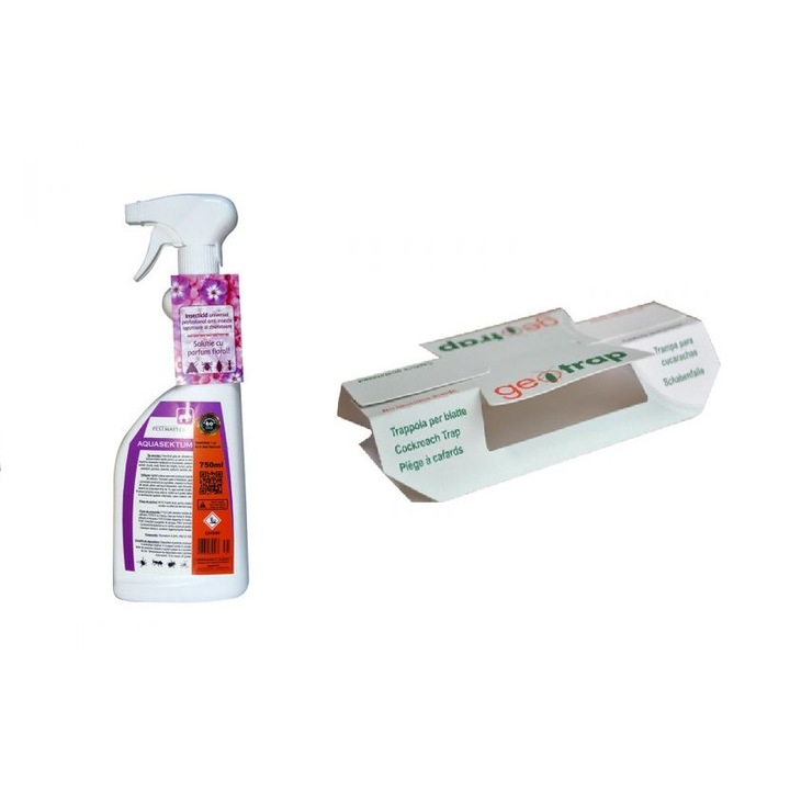 Set anti daunatori format din Insecticid rapid Aquasektum si Capcana gandaci GeoTrap