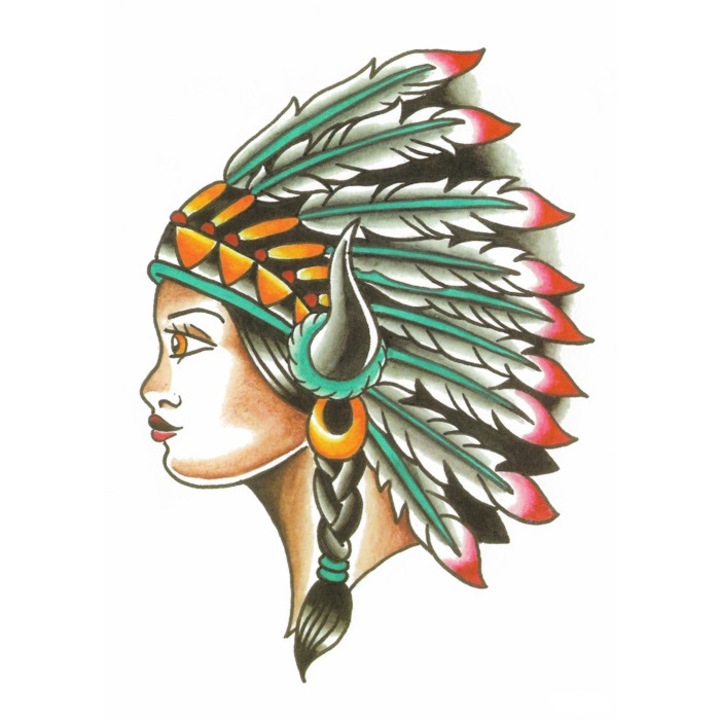 Tatuaj temporar- Indian headdress, Posh Tattoos Romania